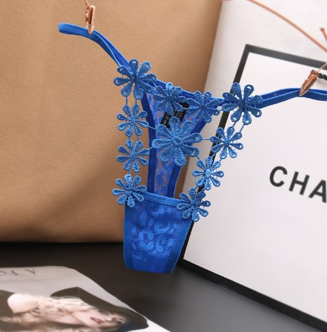 Еротичні стрінги сині "Ромашки" - розмір універсальний (на резинці), в талії до 90см Київ - фото 4