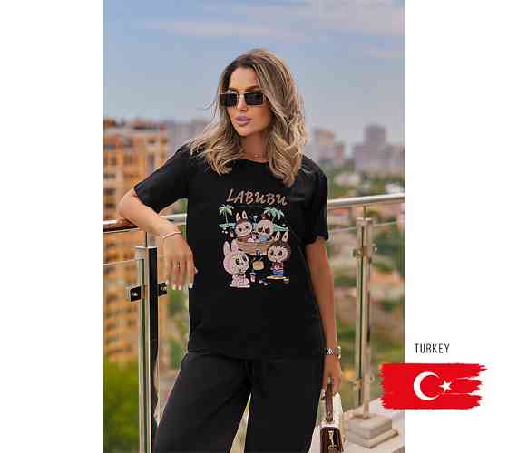Жіноча стильна футболка Labubu "Monsters" | Норма і батал Київ