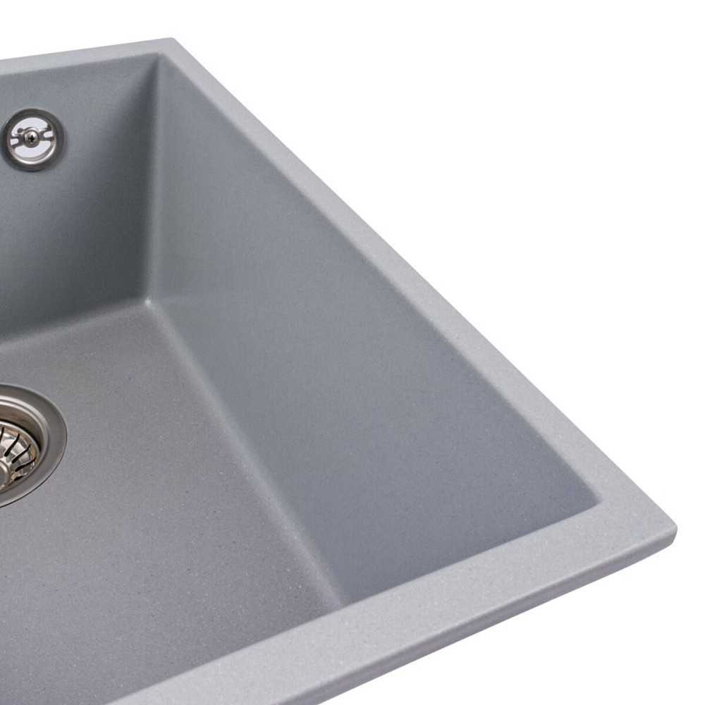 VALESO Гранітна мийка для кухні VALESO ROXY 3744 матова Сірий металік Киев - изображение 4