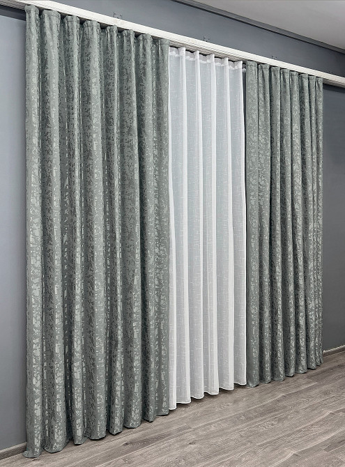 Комплект готових штор VR-Textil Льон мармур Pavliani ХО № 1264ш Сірий 150х280 см 2 шт (33-0105) Київ - фото 20