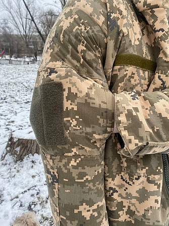 Зимовий військовий бушлат піксель ЗСУ на флісі тепла військова куртка зимова 52-54 Днепр - изображение 3