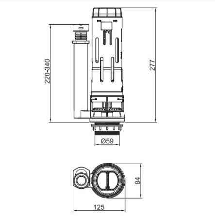 Комплект арматури Koer KT-0303-1/2" спускна та наповнювальна з боковим підключенням, 1/2"   ( KR5340 ) 34774 Харків