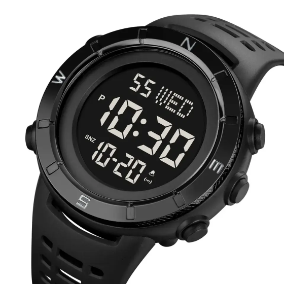 Чоловічий спортивний годинник Skmei 2015 (Чорний з чорним циферблатом) Київ