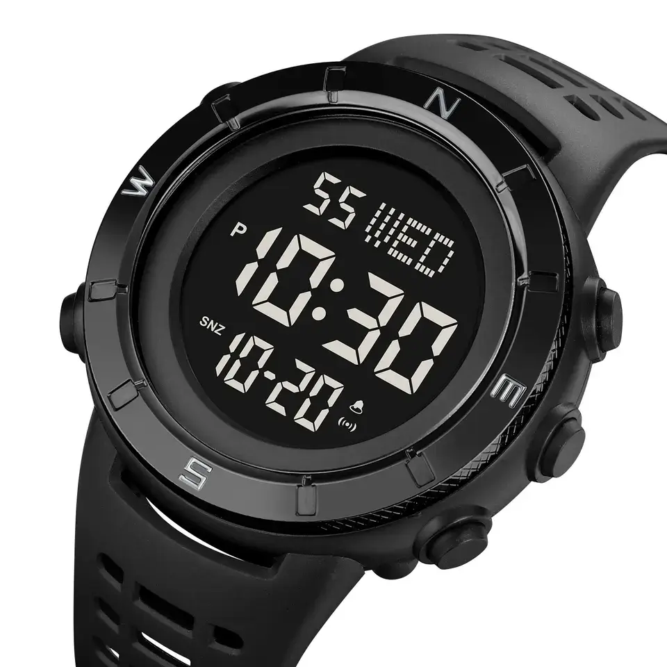 Чоловічий спортивний годинник Skmei 2015 (Чорний з чорним циферблатом) Київ - фото 2