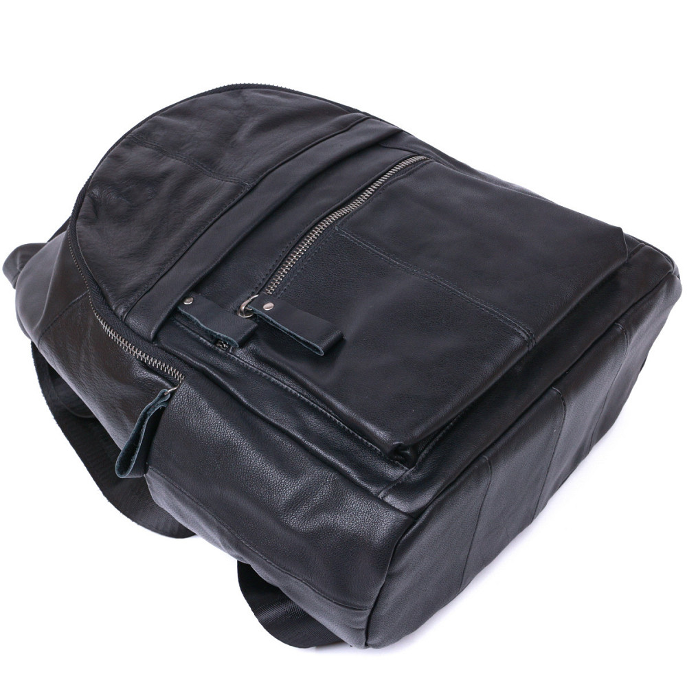 Функціональний шкіряний рюкзак Vintage 20374 Чорний Київ - фото 2