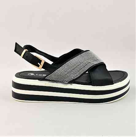 Жіночі Сандалі Босоніжки на Танкетці Платформа Чорні Літні (розміри: 37,38) - 837 Дніпро