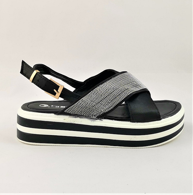 Жіночі Сандалі Босоніжки на Танкетці Платформа Чорні Літні (розміри: 37,38) - 837 Дніпро - фото 3