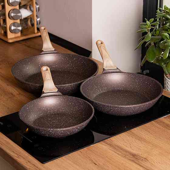 Набор сковородок с толстым дном MGC кофейный 3 шт. Киев