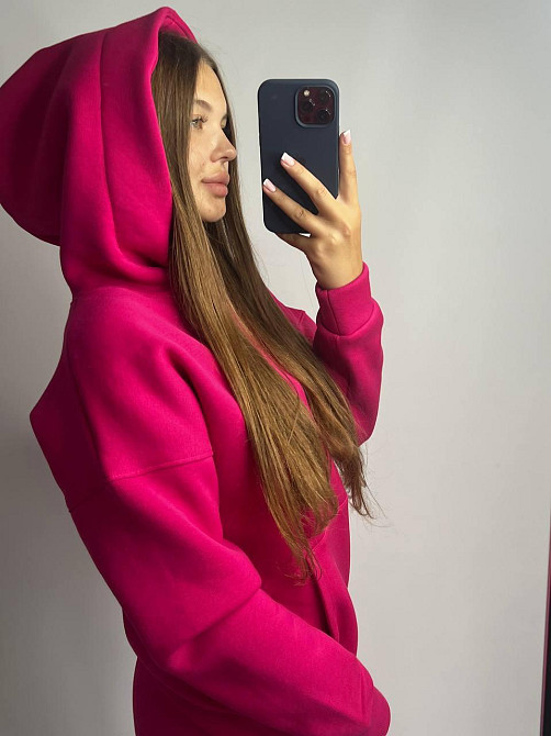 Женский теплый костюм оверсайз Малиновый XXL Харьков - изображение 7