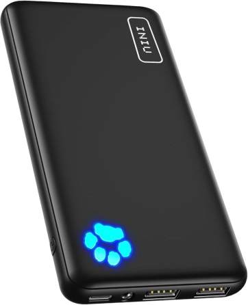 Power Bank INIU 10000 мАч, 3A быстрая зарядка, USB-C IN/OUT, 2×USB-A, 3 устройства, тонкий корпус, Black Киев