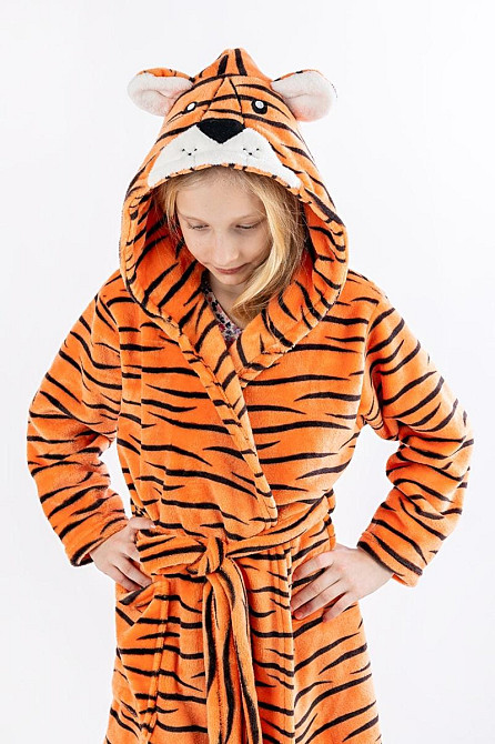 Халат дитячий теплий, оранжевий Тигреня топ Крохатушка одяг Київ - фото 1