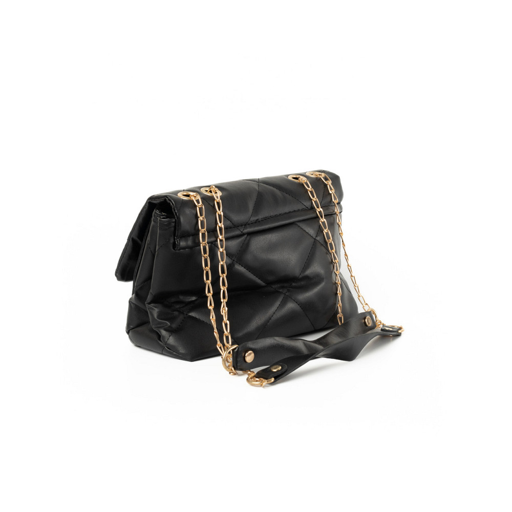 Сумка жіноча з якісної штучної шкіри зі стьобаним візерунком та ручкою-ланцюжком, Чорний Кам'янець-Подільський - фото 2