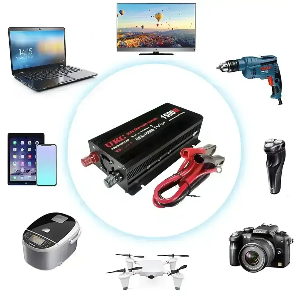 Автомобильный инвертор 1500 Вт, 12–220 В, 2×USB, чистый синус / Преобразователь напряжения / Инвертор для котла и техники Коломия - фото 2