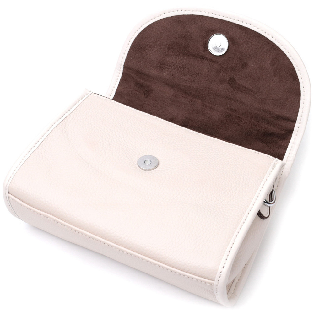 Женская кожаная сумка с полукруглым клапаном Vintage 22258 Белая Киев - изображение 6