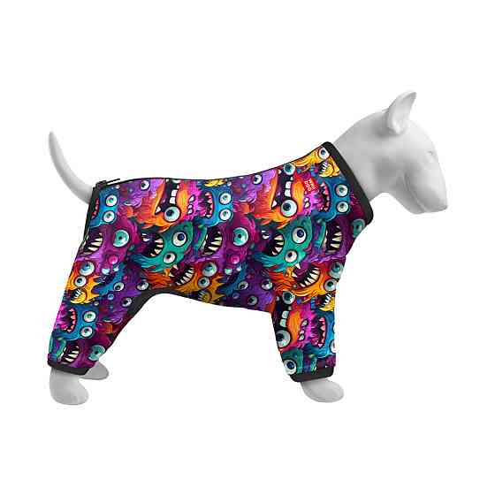 Вітровка для собак WAUDOG Clothes, малюнок "Зубасті монстри", M35, В 59-62 см, С 37-40 см Київ