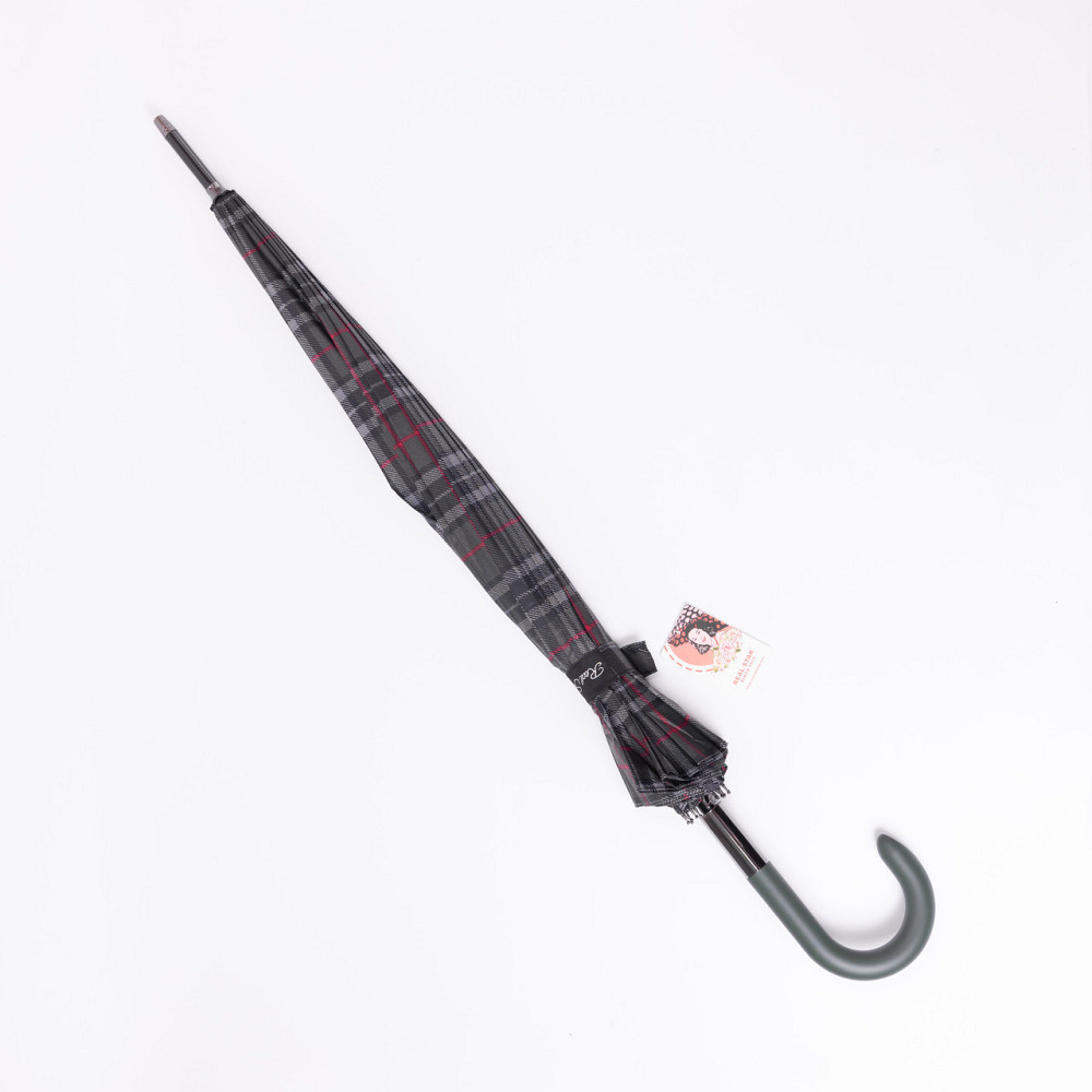 Класична парасолька-тростина напівавтомат з поліестеру 16 спиць діаметр 117 см Зелена HP-23-4GR Київ - фото 2