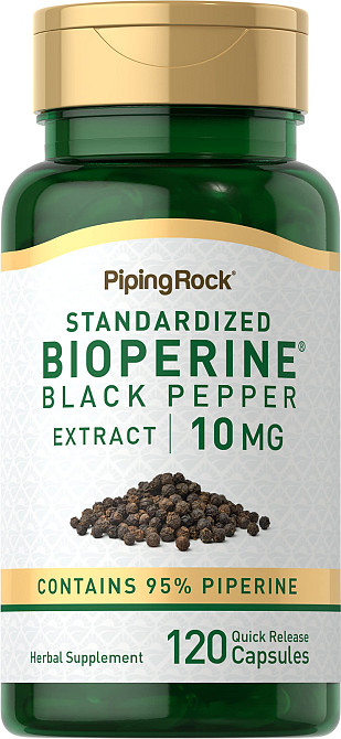 Біоперин Piping Rock BioPerine Black Pepper Extract, 10 mg, 120 Quick Release Capsules Луцьк - фото 1