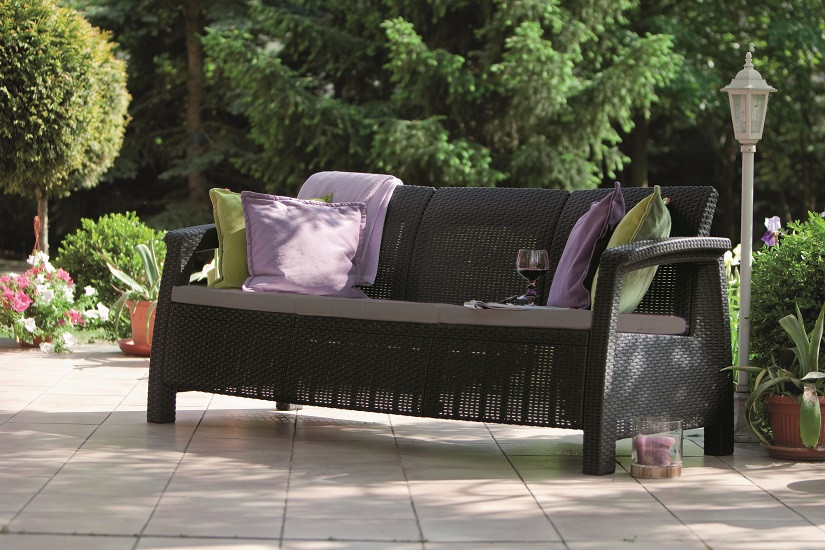 Софа садова пластикова Keter Corfu love seat max, сіра Київ - фото 2