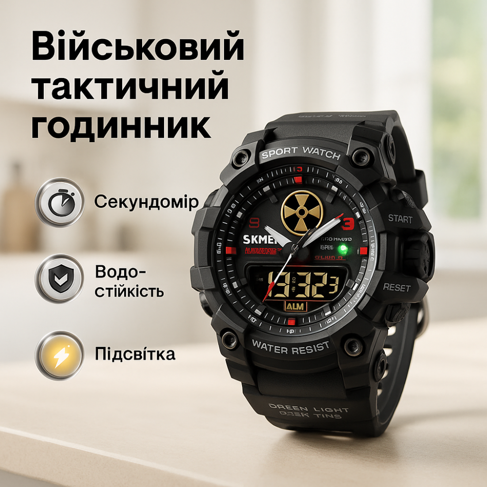 Спортивно тактические часы SKMEI, Военные часы для всу Наручные с электронным механизмом NC-82 Львов - изображение 4
