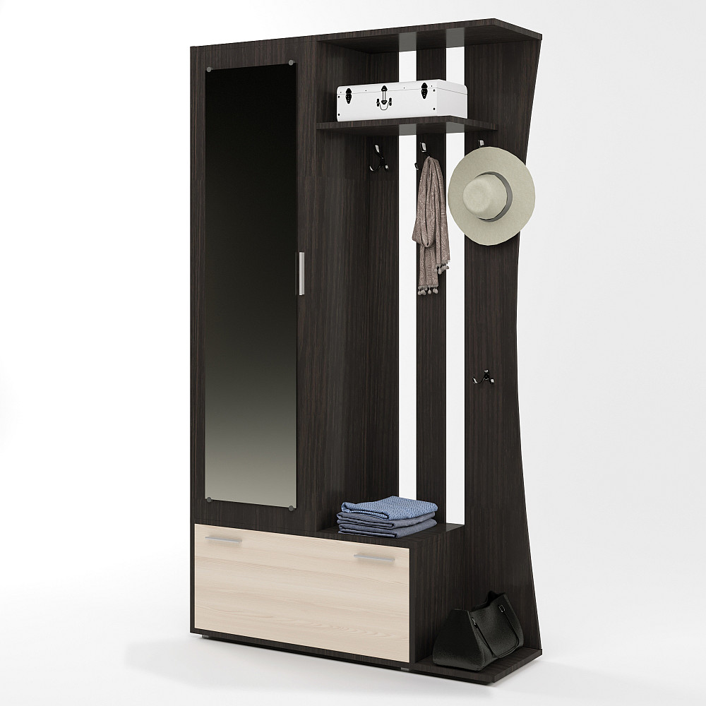 Прихожая с зеркалом Эверест Авео-2 венге + дуб молочный (DTM-2189) Львов - изображение 2