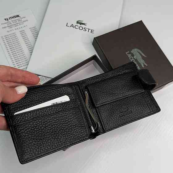Мужской кожаный зажим на застежке Lacoste (6603) Киев