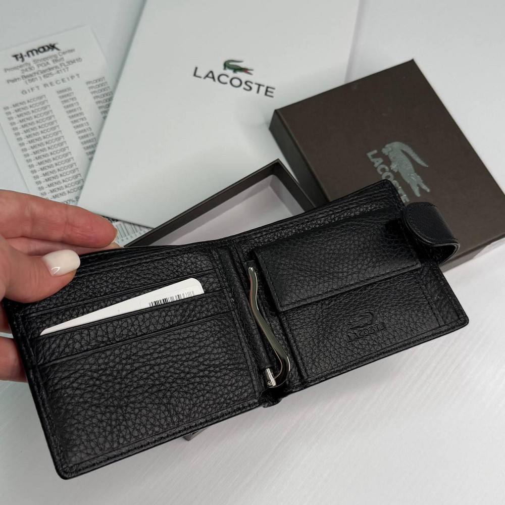 Мужской кожаный зажим на застежке Lacoste (6603) Киев - изображение 4