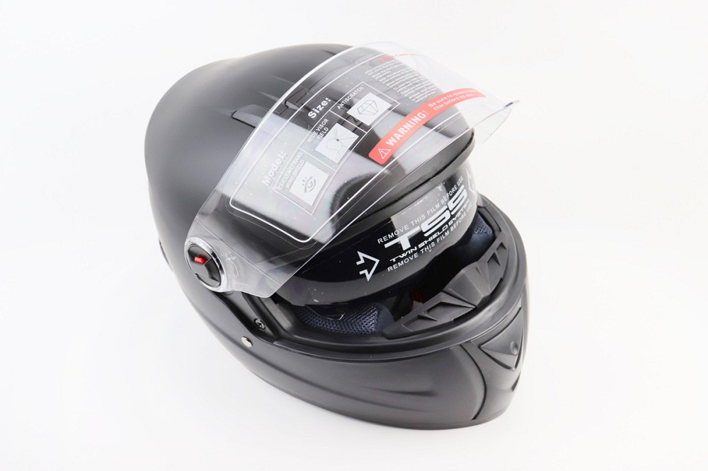 Шолом інтеграл, закритий+окуляри BLD-М61 S (55-56см), ЧОРНИЙ матовий Киев - изображение 2