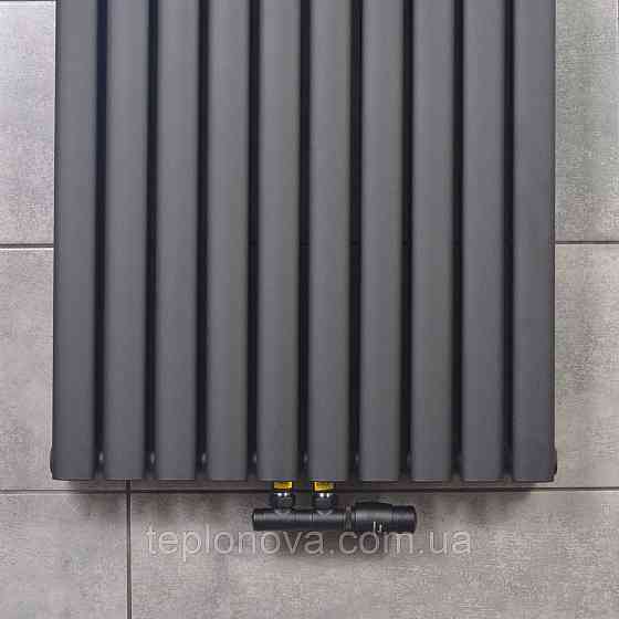 Вертикальний радіатор Ellipse Double 600х1800-10 (50 мм), anticor, чорний муар Чернівці