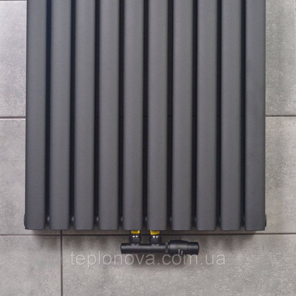 Вертикальный радиатор Ellipse Double  600х1800-10 (50 мм), anticor, черный муар Черновцы - изображение 3