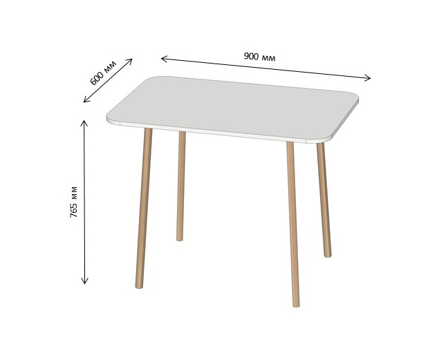 Обідній стіл LION Маямі-2 дерев'яні ніжки Німфея Альба (LION-041003) Дніпро - фото 9
