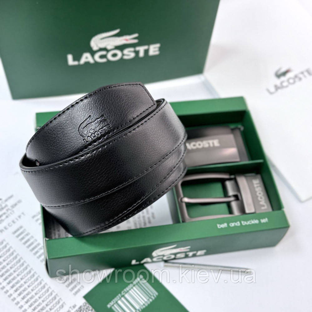 Мужской набор, ремень с двумя пряжками Lacoste (989) Киев - изображение 4