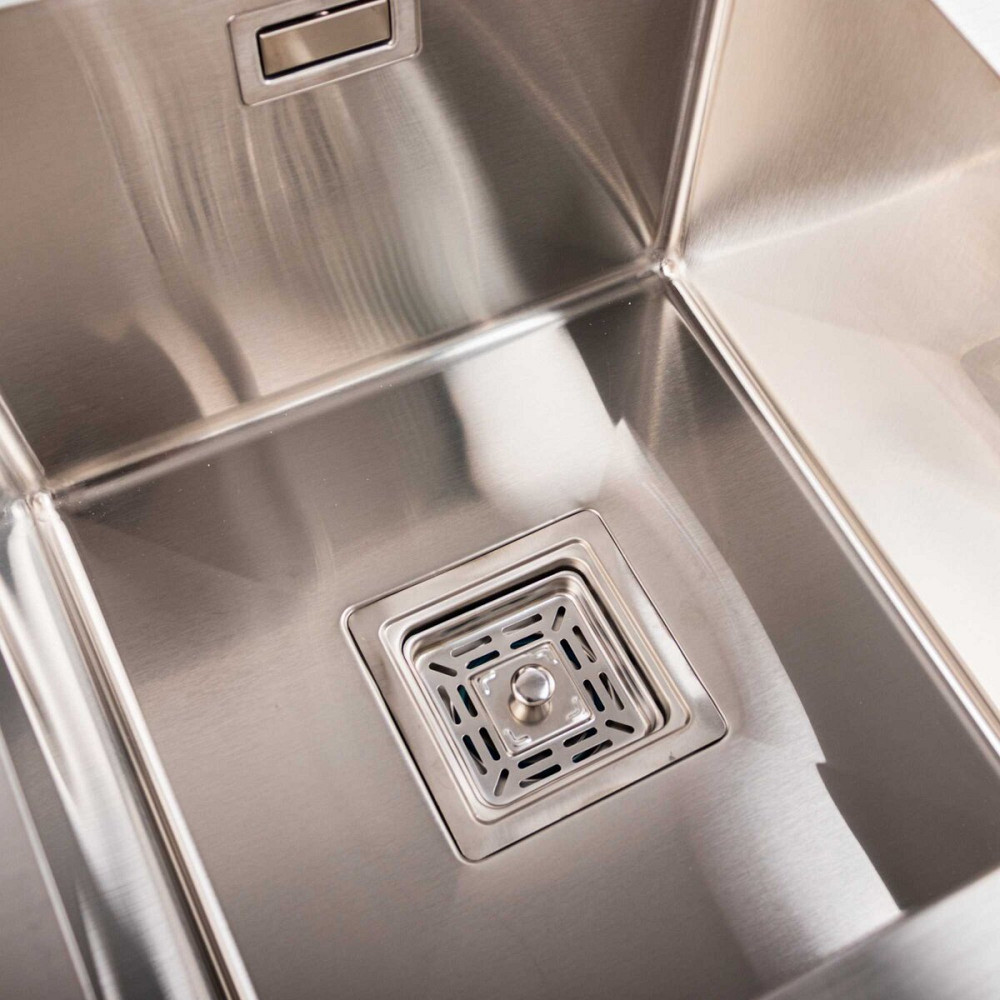 PLATINUM Кухонна мийка Platinum Handmade HDB 780х430х230 на дві чаші (квадратний сифон,3.0/1.0) Коломыя - изображение 5