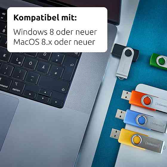Флешка Intenso Office Line 5×64 ГБ рожевий USB 3.2 Gen1 до 70 МБ/с металева підвіска етикетки Київ