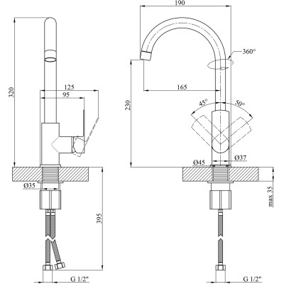 Смеситель Kroner Main-C030 (CV020441) Винница - изображение 9