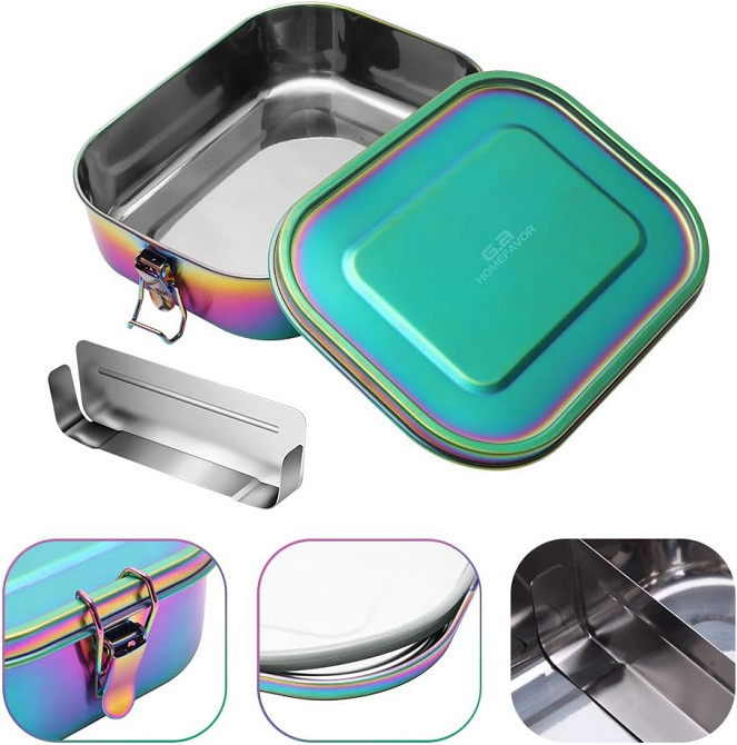 Ланч-бокс з нержавіючої сталі Ga HOMEFAVOR 1400 мл Луцк - изображение 4