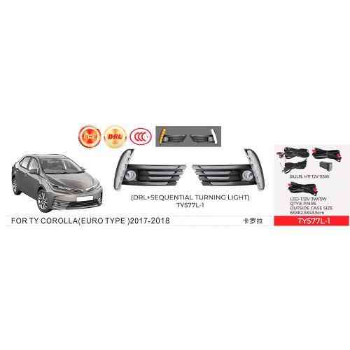 Додаткові фари Toyota Corolla 2016-2018 TY-577L1-A з H11 12V55W, DRL 3W, протитуманні + DRL + поворотник, ел.проводка Харків