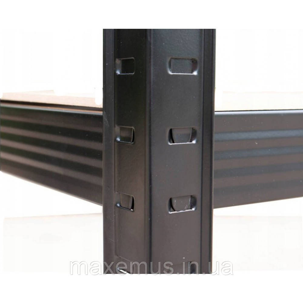 Металевий стелаж для складу, гаража і дому 180х90х40 міцний стелаж з полицями розбірний чорний Мостиська - фото 16
