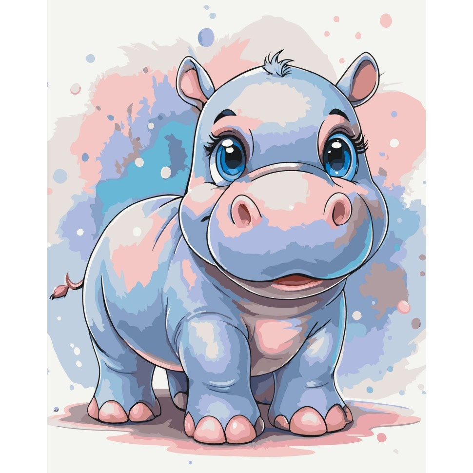 Картина за номерами "Мрійливий бегемотик" 11587-AC 40х50 см Вінниця - фото 1