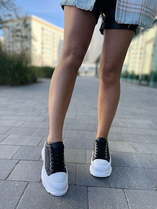 Кеды женские M122-1 черные эко-кожа размер 36-41 (4757) Коломия - фото 6