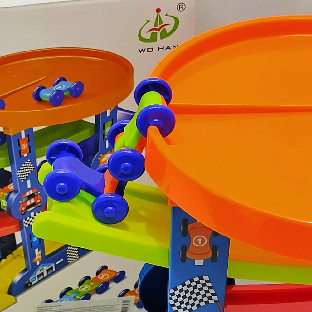 Трек паркінг Крокодил п'ятиповерховий 4 машинки в наборі Жовтий (6843) Чернігів - фото 6