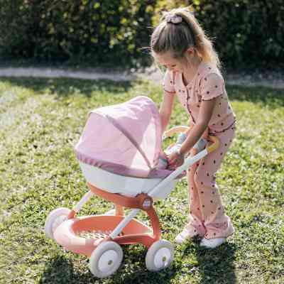 Коляска для кукол Smoby Baby Nurse Терракотовая пудра, люлька с корзиной, 18 мес + (7600254124) Винница