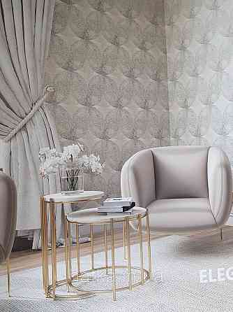 Шпалери метрові вінілові на флізелін Marburg Villa Romana абстракція геометрія бежеві з сріблом, золотом Київ