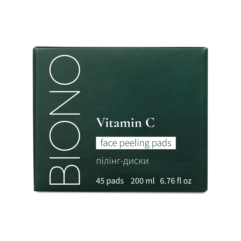 Пилинг-диски с витамином С для лица Biono 45 шт 200 мл Киев - изображение 7