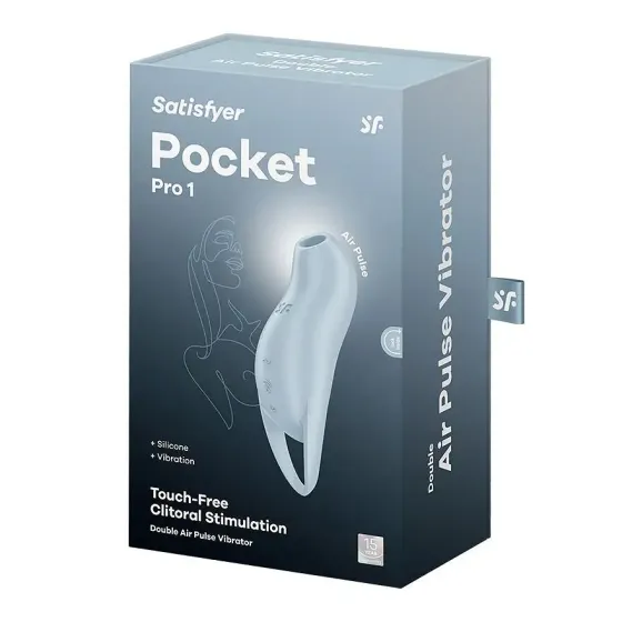 Вакуумний кліторальний стимулятор із вібрацією Satisfyer Pocket Pro 1 Blue Львів