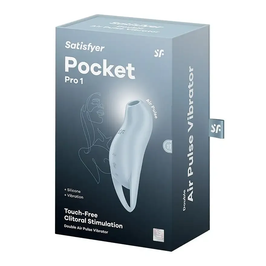 Вакуумний кліторальний стимулятор із вібрацією Satisfyer Pocket Pro 1 Blue Львів - фото 5