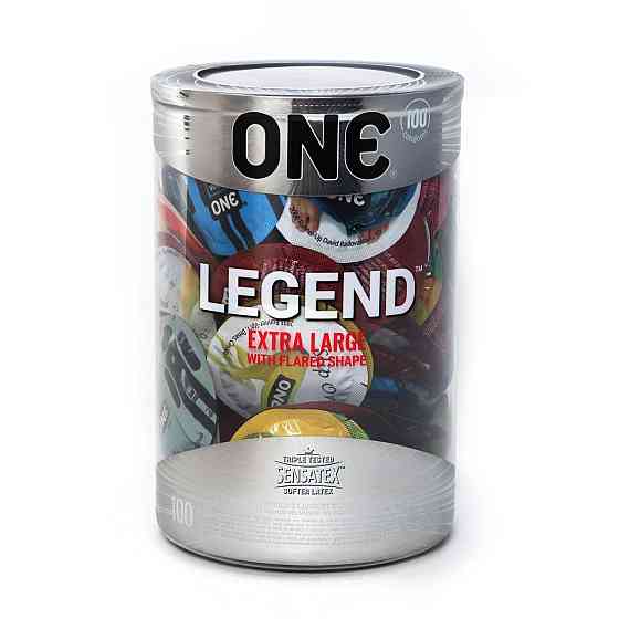 Набір презервативів ONE Legend XL, 100 шт, збільшений розмір, розширення на кінці, паковання-тубус Sex Aura Київ