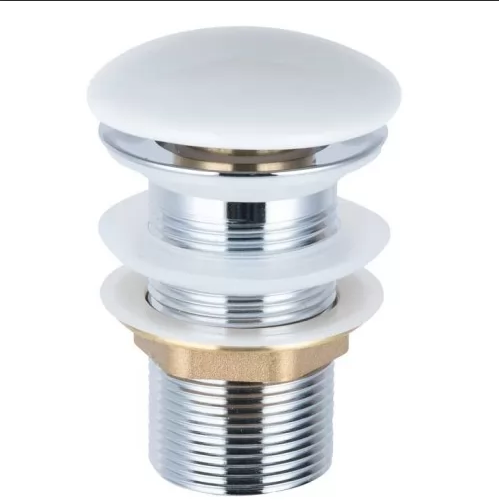 Донний клапан для раковини Mixxus POP-UP-09 WHITE 1 1/4" CLICK-CLACK білий без переливу (AC3567) Чернівці - фото 3