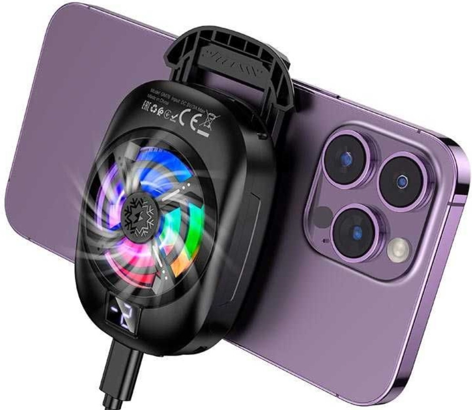 Кулер для охлаждения телефона LED подсветка, 3 скорости HOCO GM76. Харьков - изображение 5