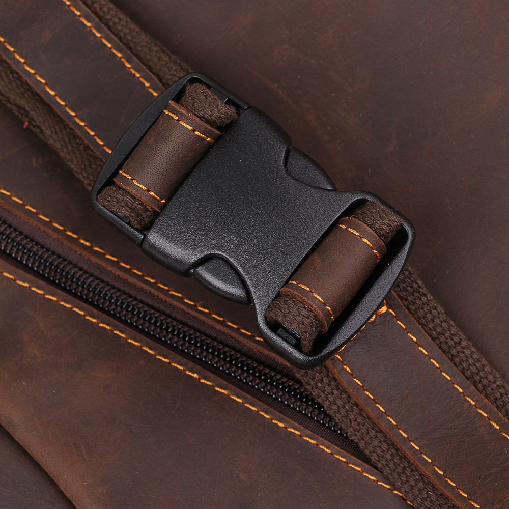 Кожаная мужская сумка через плечо Коричневый (Vintage) Киев - изображение 13