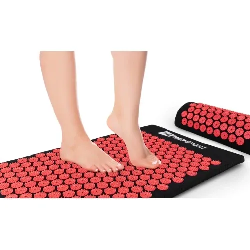 Мат для акупунктури Hop-Sport C072 чорний із червоним Київ - фото 2